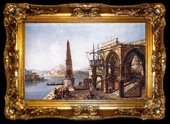 framed  MARIESCHI, Michele Imaginative View with Obelisk  s, ta009-2